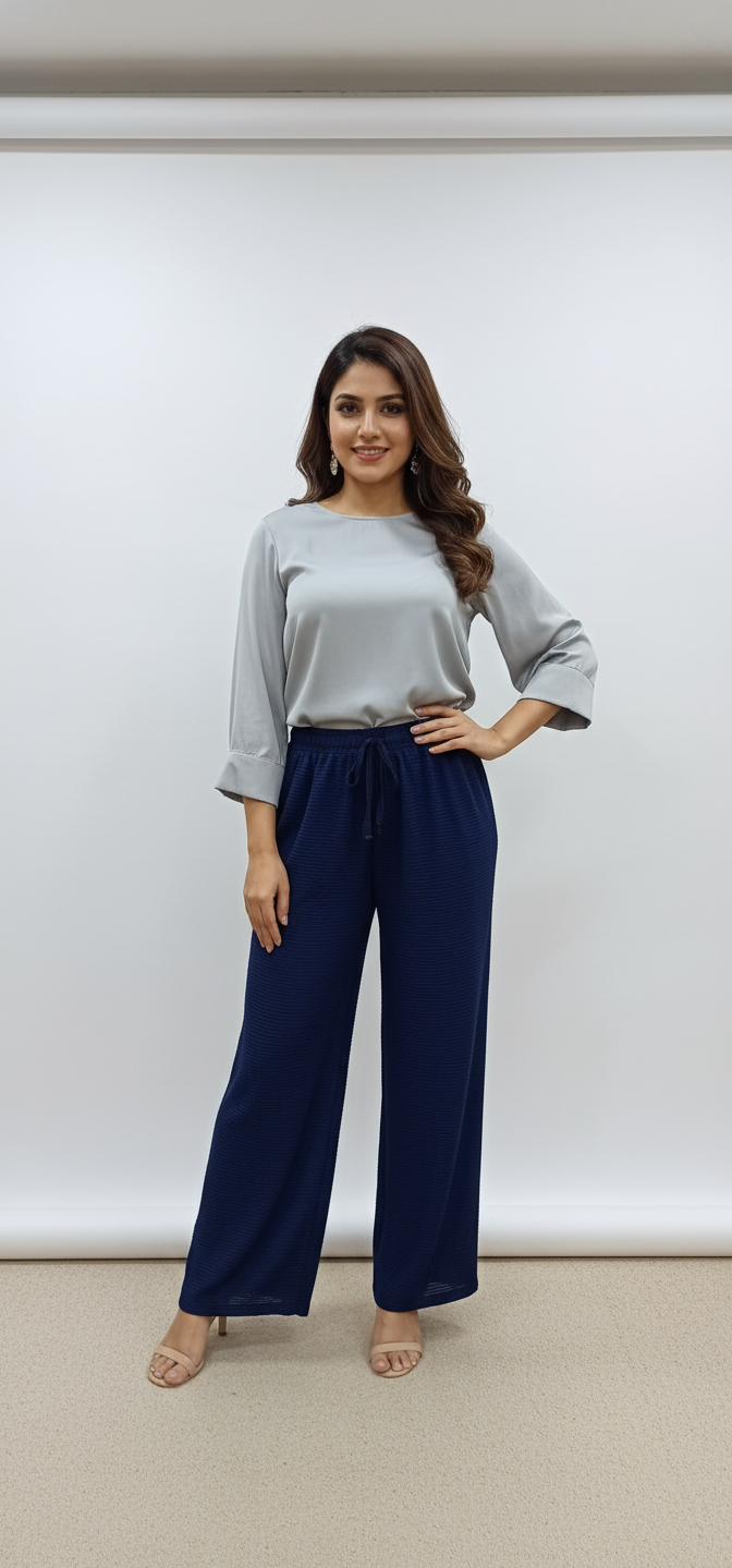 Women's Textured Palazzo Pants