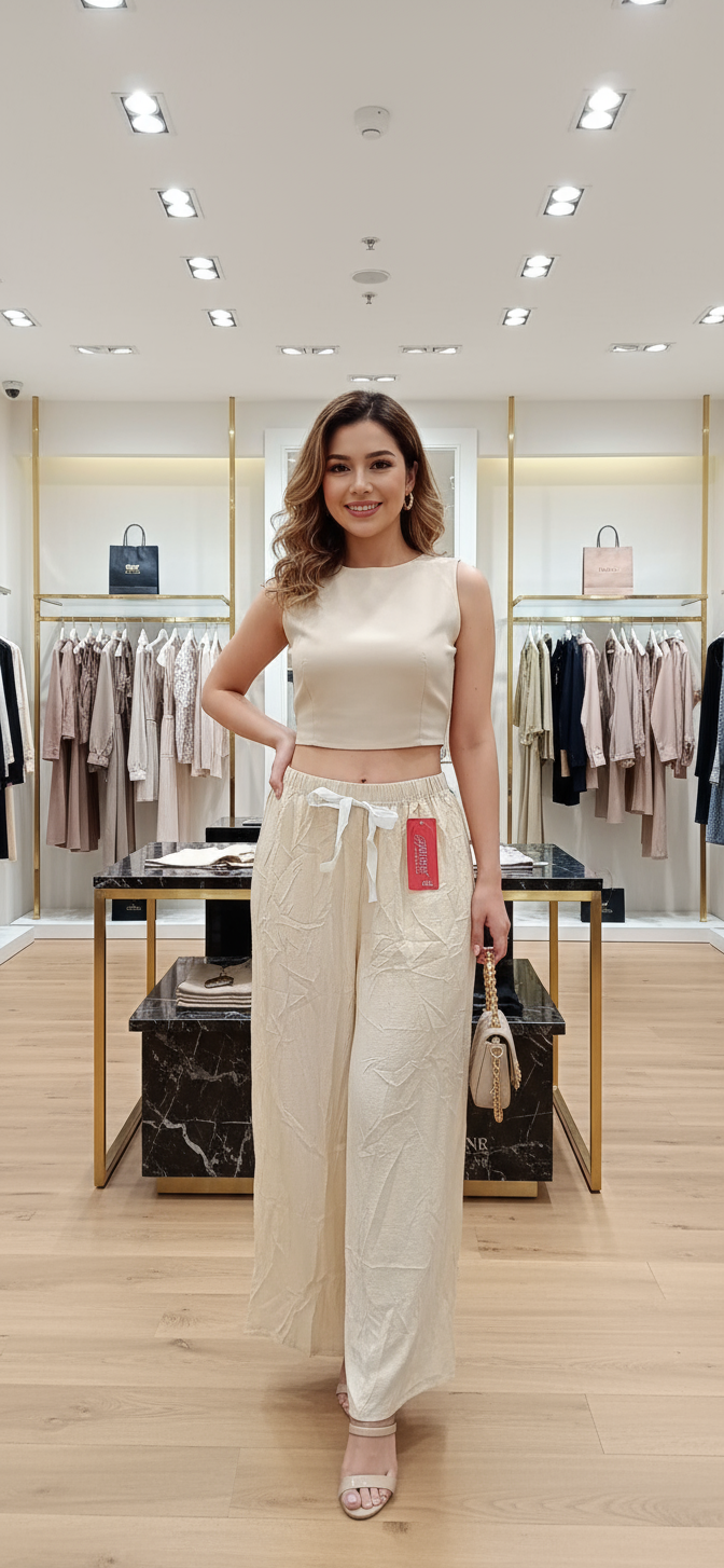 Women's Linen Palazzo Pants