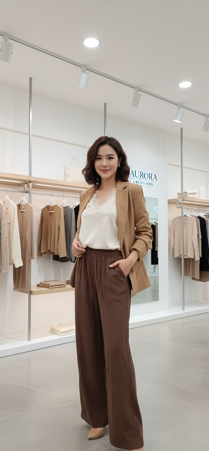 Women's Textured Palazzo Pants