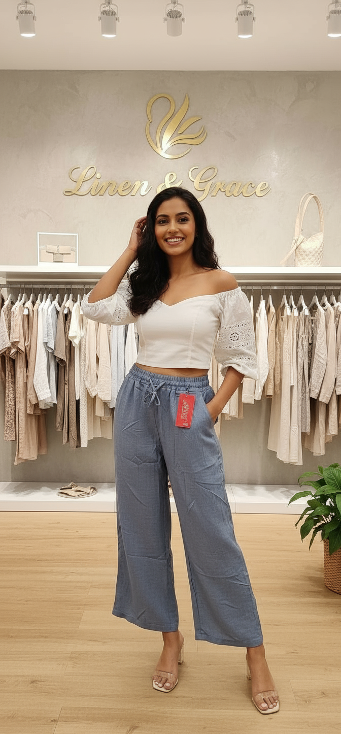 Women's Linen Palazzo Pants